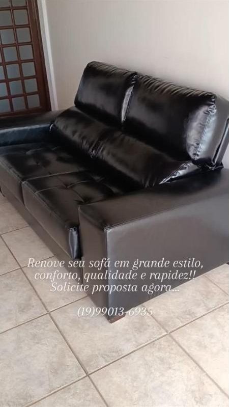 Sofá preto reformado